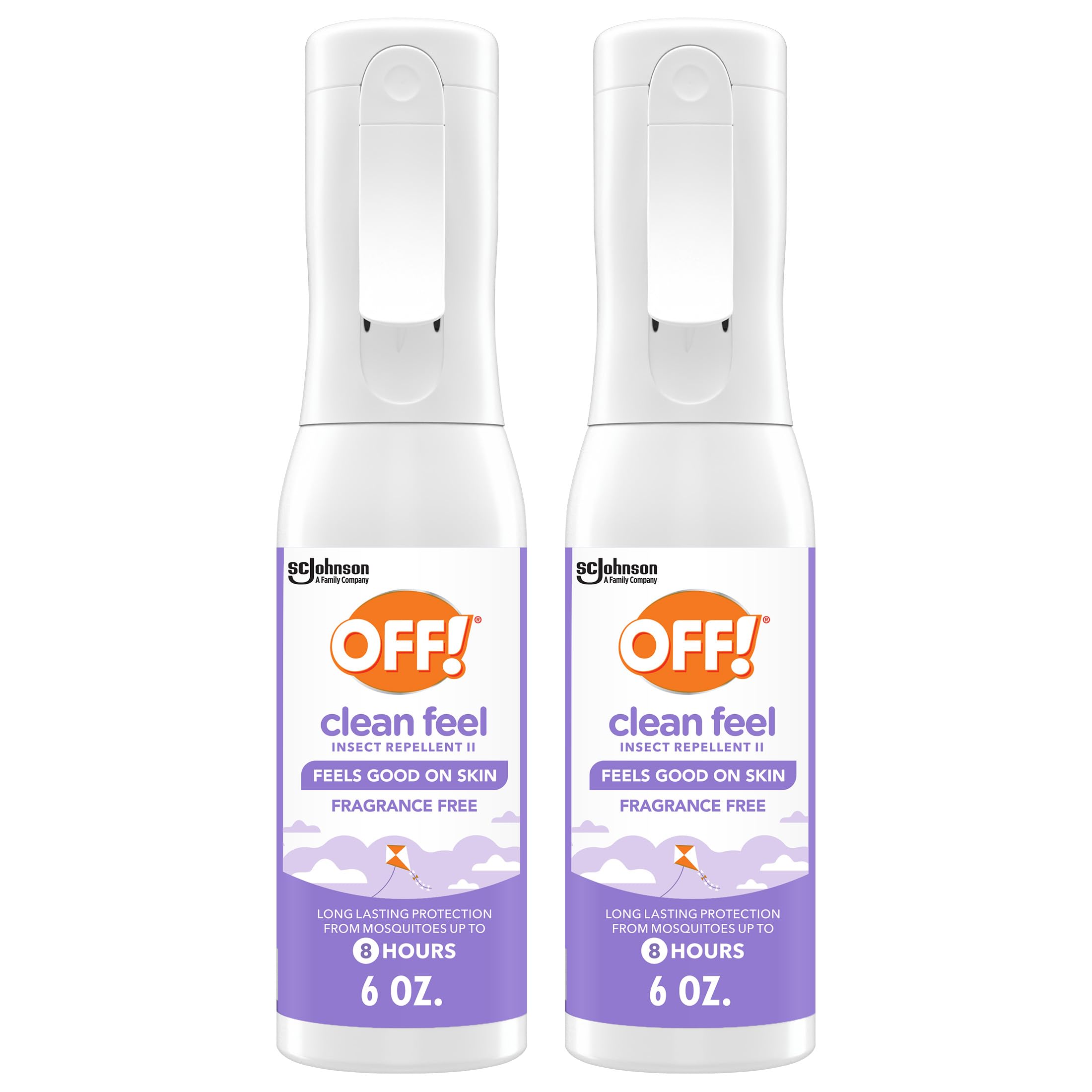 Off! Clean Feel Insect Repellent Misting Spray, Fragrance-Free Picaridin Bug Spray for Lasting DEET-Free Protection from Mosquitoes and Ticks, 6 oz, (Pack of 2)