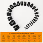 Nut and Bolt Thread Checker, Thread Checker Standard and Metric, Bolt Size and Thread Gauge, 45 Male/Female Identifier Gauges (24 Inch & 21 Metric)