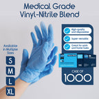 Inspire Nitrile-Vinyl Blend Exam Gloves - Disposable, Latex Free, Multipurpose Nitrile Gloves for Cooking Food Prep & Cleaning (Case Of 1000, Small)