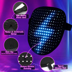 ORWINE LED Mask, Light Up Mask with Gesture Sensing, Unisex LED Lighted Face Transforming Masks for Festival Dj Cosplay Halloween Costume Masquerade Parties Christmas Gifts for Kids
