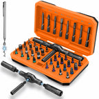 KELIN Magnetic Ratchet Screwdriver Set, 43 in 1 T Handle Ratchet Screwdriver Kits with S2 Steel Bits, Ratcheting Screwdriver for Home Daily Repair, DIY Projects, Ideal Gift for Men Husband (Orange)