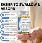 NutriView Calcium 2000mg with D3 & K2, High Absorption, Non-GMO, 120 Softgels