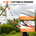 SISUPASSIE 26FT Reach Tree Trimmer, Telescoping Pole Saw with 5-20FT Extension Pole, Manual Tree Pruner Extendable for Yard, Garden, Patios