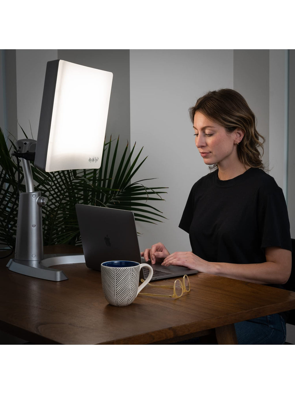 Carex Day-Light Classic Plus Sunlight Therapy Lamp - 10000 LUX Therapy Lamp at 12 Inches, LED Bright White Light with Adjustable Height and Brightness Levels for Mood, White