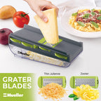 Mueller Mandoline Slicer, Premium Quality V-Pro Five Blade Adjustable Vegetable Slicer, Cutter, Shredder, Veggie Slicers for Fruits and Vegetables Gray