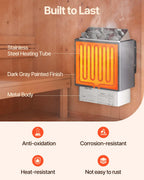 VEVOR Sauna Heater, 9KW 220V Electric Sauna Stove, Steam Bath Sauna Heater with External Digital Controller, 3h Timer & Adjustable Temp for Max. 317-459 Cubic Feet, Home Hotel Spa Shower FCC Certify