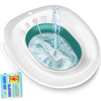 Electric Sitz Bath for Toilet Seat, Hemorrhoids and Postpartum Care - Yoni Steam Seat - Perineal Soaking, Collapsible, Wide Seat, Deeper Bowl - Use w/Sitz Bath Salt - Forest Green