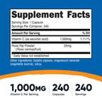Nutricost Vitamin C with Rose HIPS 1025mg, 240 Capsules (2 Bottles) - Premium Non-GMO, Gluten Free Vitamin C Supplement