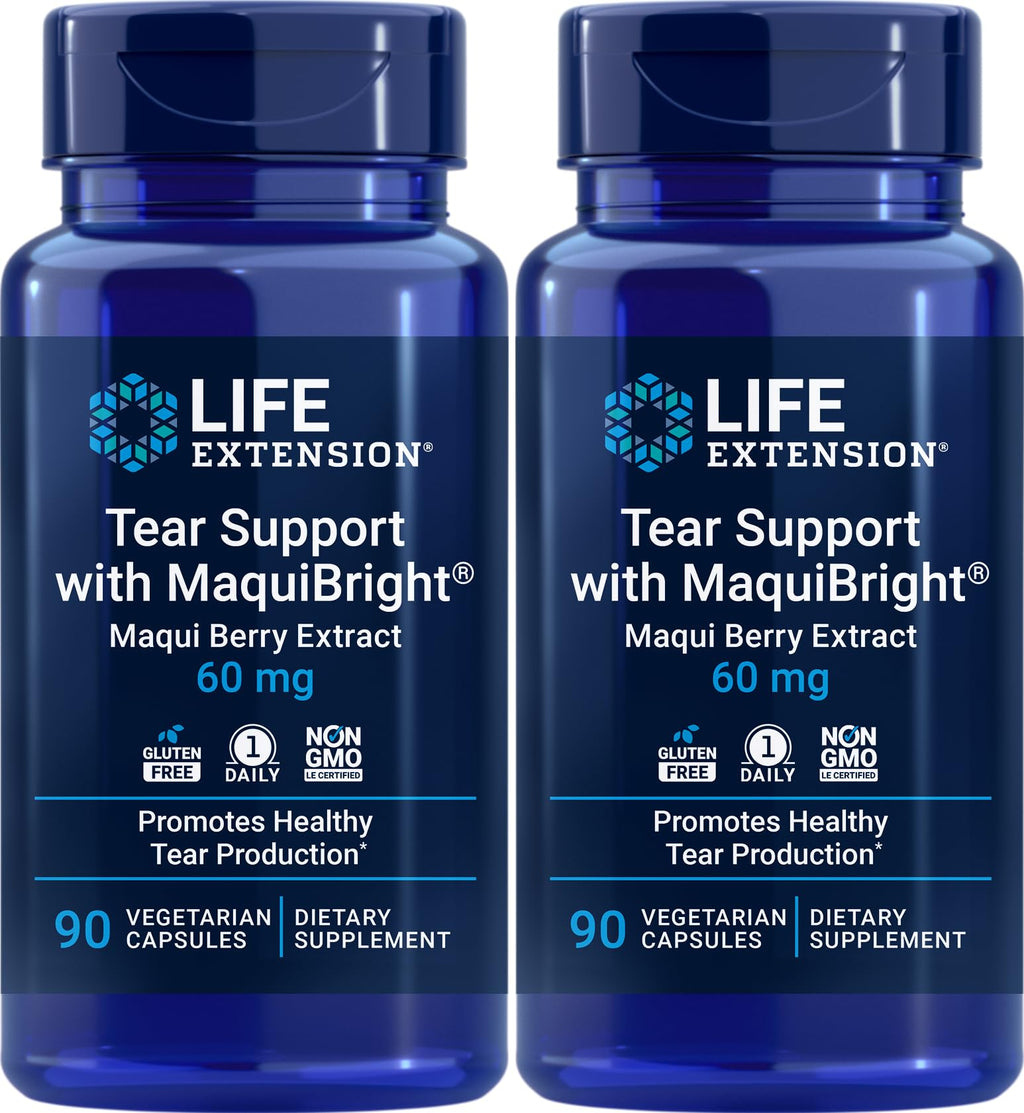 Life Extension Tear Support with MaquiBright, 90 Veg Caps (Pack of 2)
