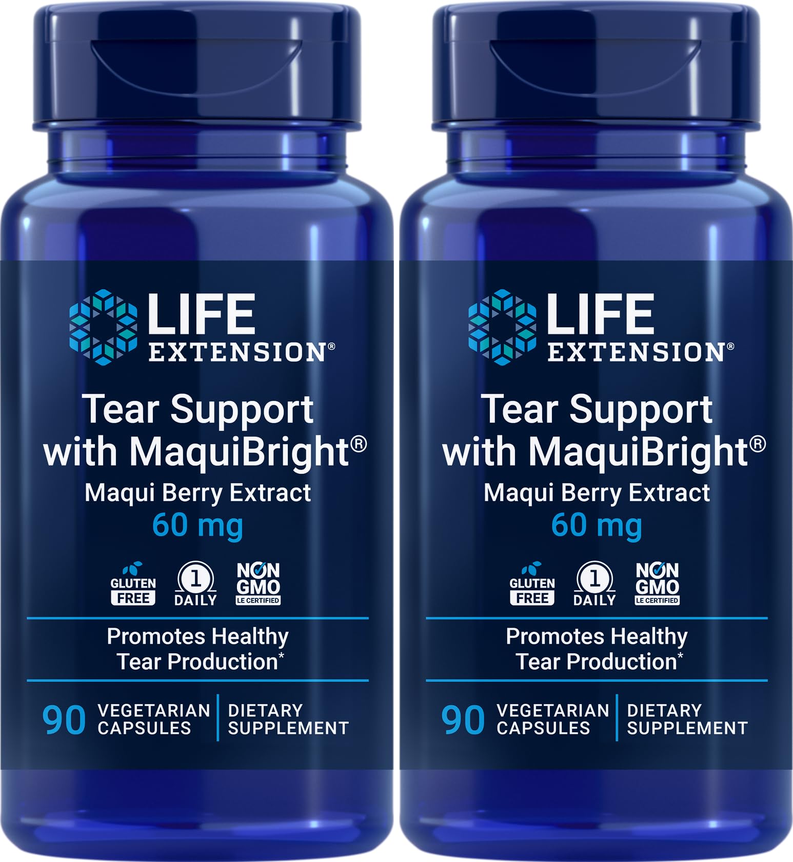 Life Extension Tear Support with MaquiBright, 90 Veg Caps (Pack of 2)