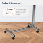 Drive Medical 13003 Non Tilt Top Overbed Table with Wheels, Chrome