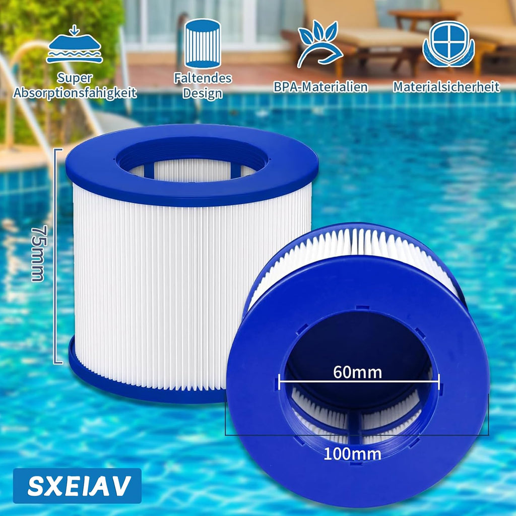 SXEIAV Hot Tub Replacement Threaded Filter Cartridges,Screw-in Hot Tub spa Filters for All Relxtime, Aleko, Wejoy,Aquaspa Hot Tubs & Other Spas(12 Pack)