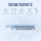 BABE ORIGINAL Renewing Lash Serum – Prostaglandin-Free, Peptide-Infused Gentle Lash Serum for Fuller, Longer-Looking Lashes, Lash Enhancing Treatment with Nourishing Botanicals, Vegan & Cruelty-Free