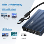 ACASIS USB C to Dual HDMI DisplayLink Adapter, 4K@60Hz, 2 HDMI & 3 USB-A Ports, 100W PD Charging, USB C DisplayLink Docking Station for Mac M1/M2/M3/Windows,USB A/C to Dual Monitor Adapter
