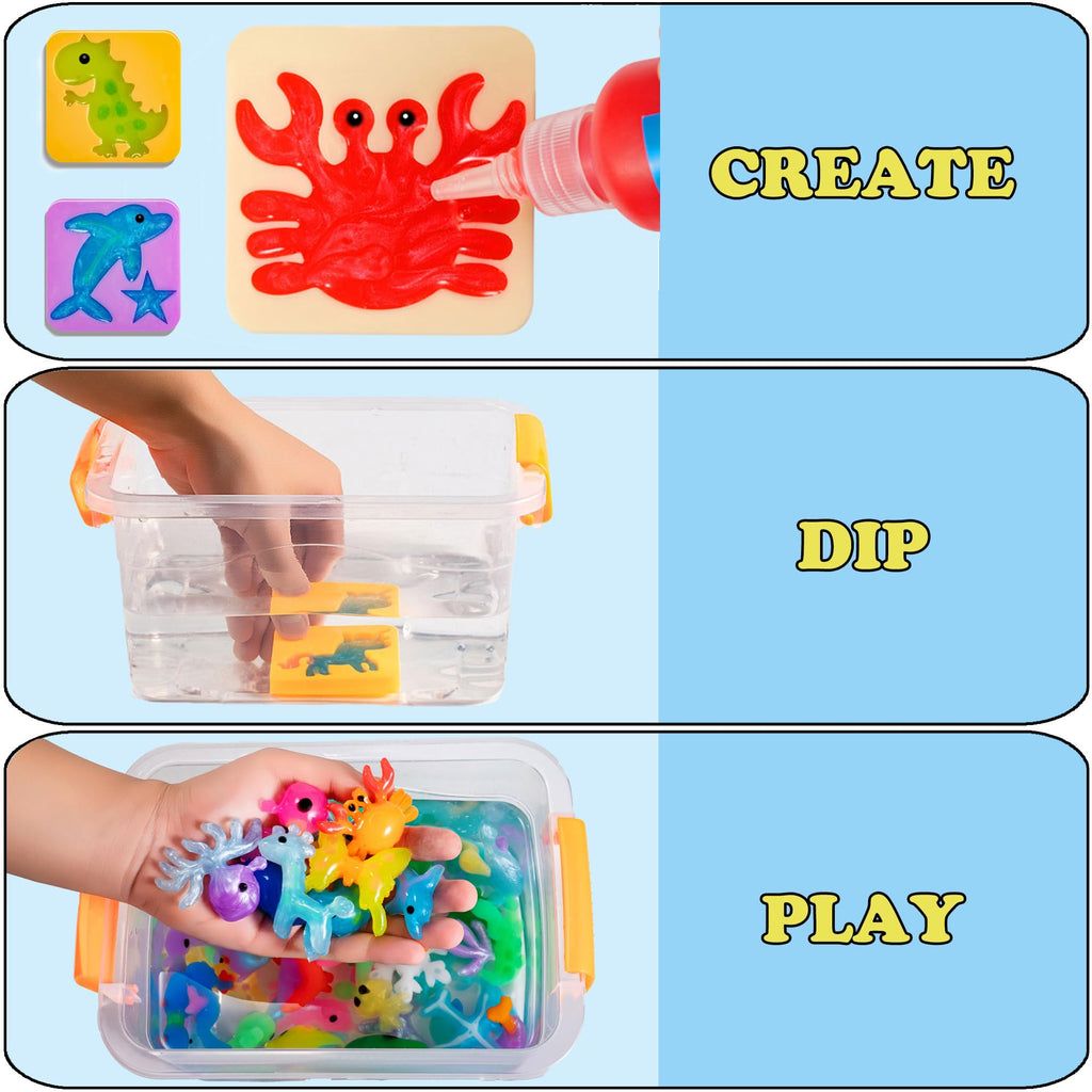 Kidisego Magic Water Elf Toy Kit, 12 Colors 18 Molds 6 Pack Powder