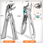 Slanted Toenail Clippers for Seniors Thick Toenails, Angled Head Large Nail Clippers for Men Thick Ingrown Nails with Wide Opening, Nail Cutter with Catcher -Silver