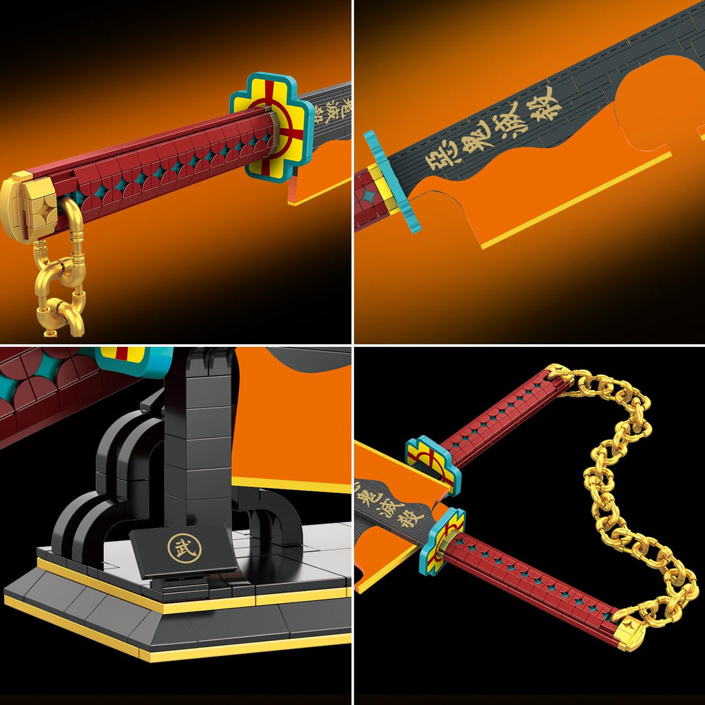Kravkind 1478pcs, 82inch for Sword Building Block Model, Samurai Sword Set with Scabbard and Stand, Best Gift for Anime Fans