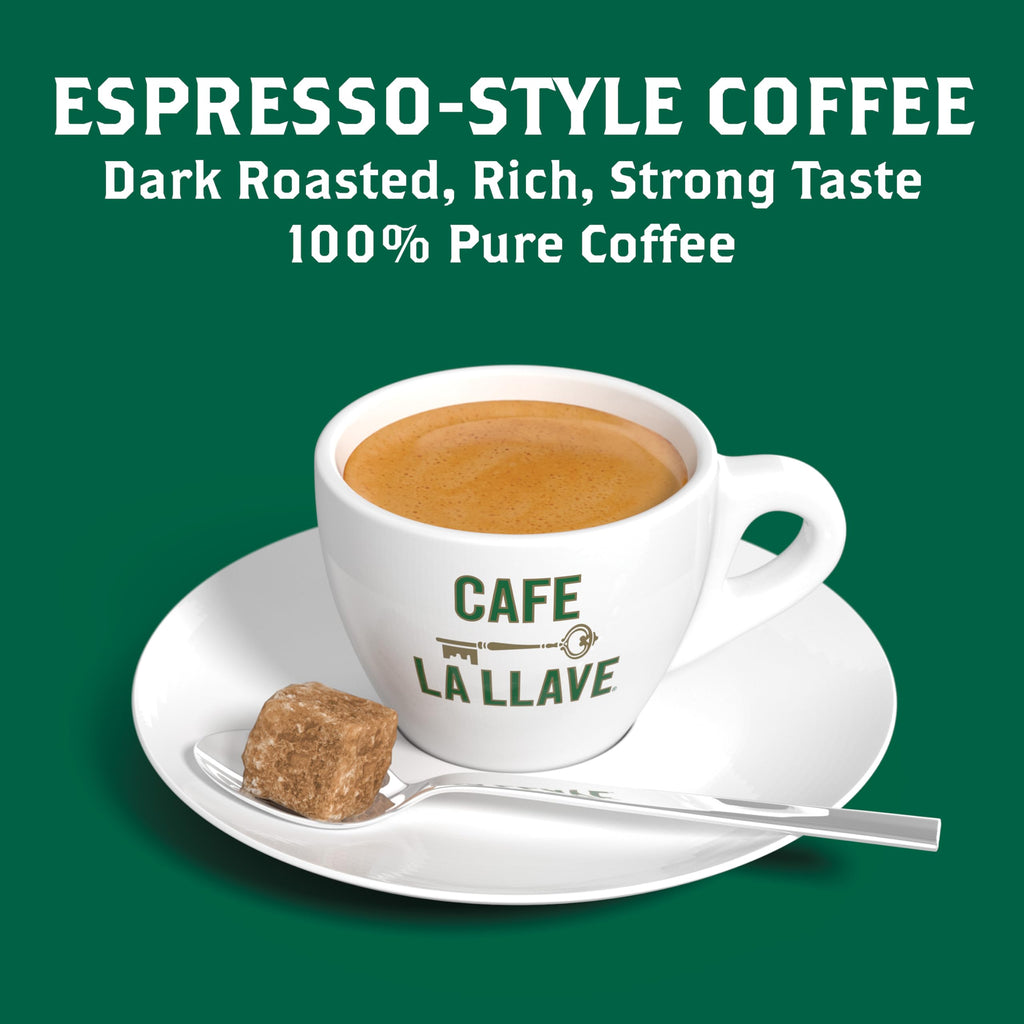 Café La Llave Espresso Ground Coffee, Dark Roast, 10 OZ, Pack of 4