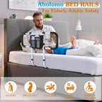 Bed Rails for Elderly Adults Safety - Extended Bed Assist Rail for Seniors - ASTM Approved Adjustable Bed Side Rails Handle Support Bar with Storage Bag & Fixing Strap, Fit King Queen Full Twin