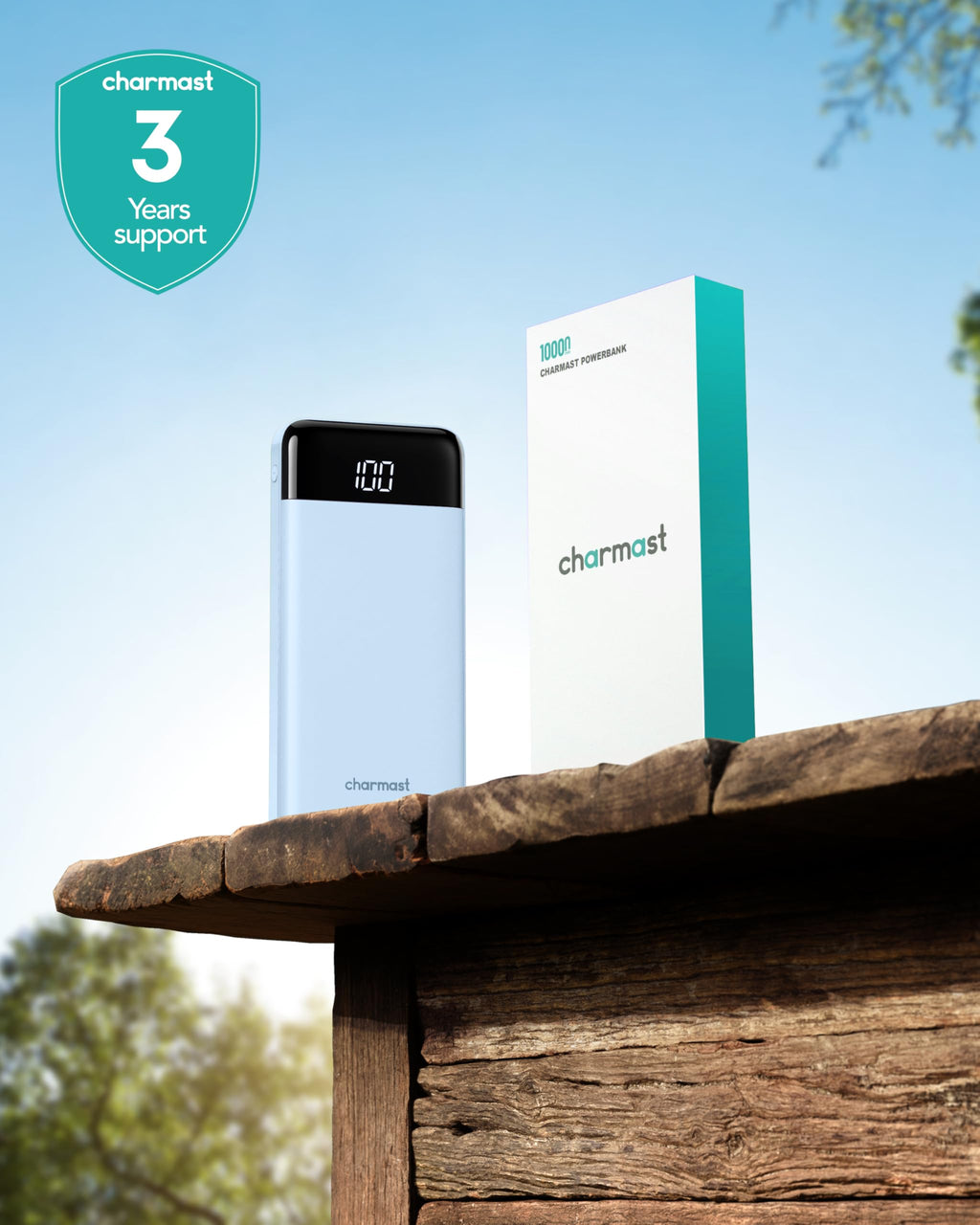 charmast Power Bank Portable Charger with Reinforced Built-in 4 Cables