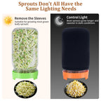 Seed Sprouting Kit with Radish 80g, 2 Large Wide Mouth Mason Jars with Sprout Lids, Blackout Sleeves, Drain Tray, Stainless Steel Stand, Sprouts Growing Kit for Growing Bean Alfalfa Sprout Seeds