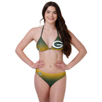 FOCO Women's NFL Team Ladies Bathing Swim Wear Suit, Gradient Big Logo-Bikini Bottom, Large