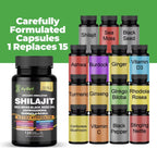 AyBet Shilajit for Men and Women-Organic Himalayan Shilajit Capsules with Sea Moss, Black Seed Oil, Ashwagandha, Rhodiola Rosea, Burdock, Cordyceps Mushroom, Ginseng, Turmeric, Ginger, 120 Capsules