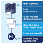Tork Matic Paper Towel Dispenser, Intuition Sensor, Black, Elevation, H1, non-contact One-at-a-Time dispensing, 5511282