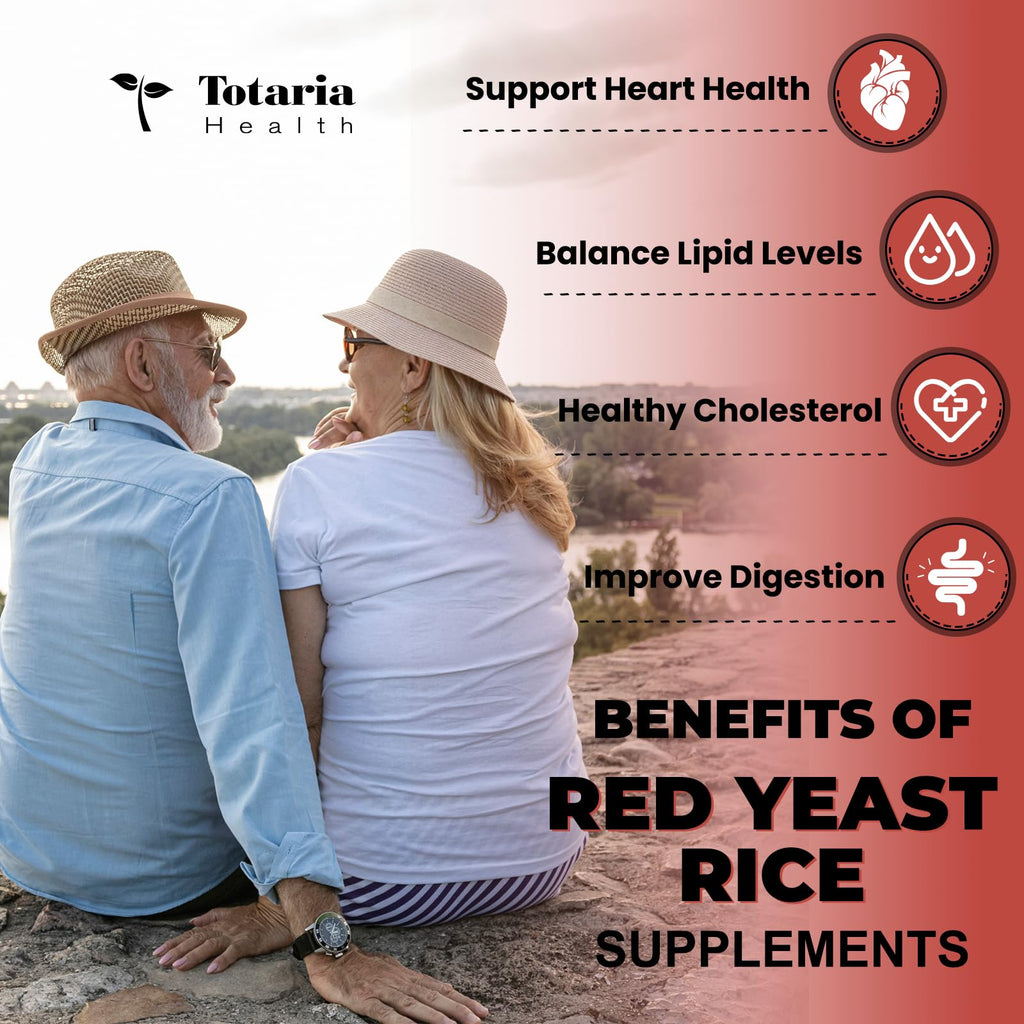 Red Yeast Rice 2,000mg with CoQ10 Supplement - Citrinin Free Extract Red Yeast Rice Capsules with CoQ10 100 Plus Citrus Bergamot - Cholesterol Lowering Supplements 3rd-Party Tested Vegan Non-GMO