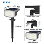 JEJOT Solar Lights Outdoor Waterproof IP65, Super Bright LED with Lens, 3000K 2 Lighting Modes, Solar Powered Yard Garden Solar Spot Lights for Outside Landscape Auto On/Off -4 Pack
