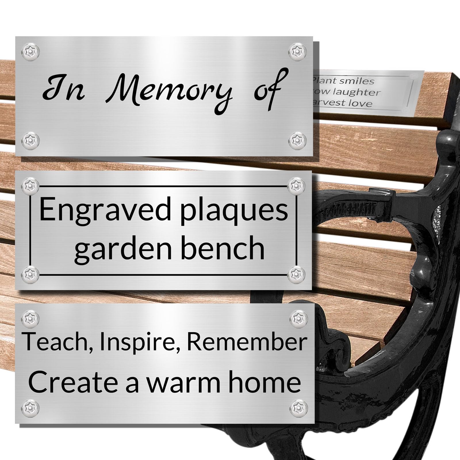 signxuni Custom Bench Plaques - Memorial Plaques for Outdoors 6 x 2.5 Inch