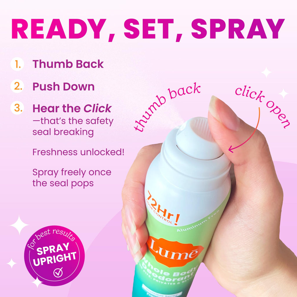 Lume Invisible Spray Deodorant For Women - Whole Body Deodorant Spray - 72Hr Odor Control - Ozone Friendly, Natural Propellant - Aluminum & Baking Soda Free, Skin Loving - 3.6oz, 2pk (Minted Cucumber)