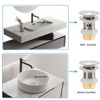 Rockgoya Bathroom Sink Drain,2 Pack Drain Stopper Bathroom Sink Without Overflow,Pop Up Drain Assembly with Detachable Strainer Basket,Built-in Anti-Clogging Strainer,Stainless Steel Brushed Nickel