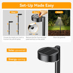 Ahaorigin 8 Pack Solar Pathway Lights Outdoor, 12 Brighter LEDs Solar Lights Outdoor Waterproof, Up to 12 Hrs Modern Path Light for Yard Garden Walkway Driveway Lawn, Warm White
