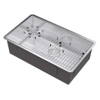 Kraus KHU100-32 Standart PRO 16 Gauge Undermount Single Bowl Stainless Steel Kitchen Sink, 32 Inch