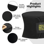 AMZBOSS Waist Trainer for Women Lower Belly Fat, Waist Sweat Band for Women, Belly Band Sweat Belt, Stomach Wrap, Faja Body Shaper (BLACK, Medium)