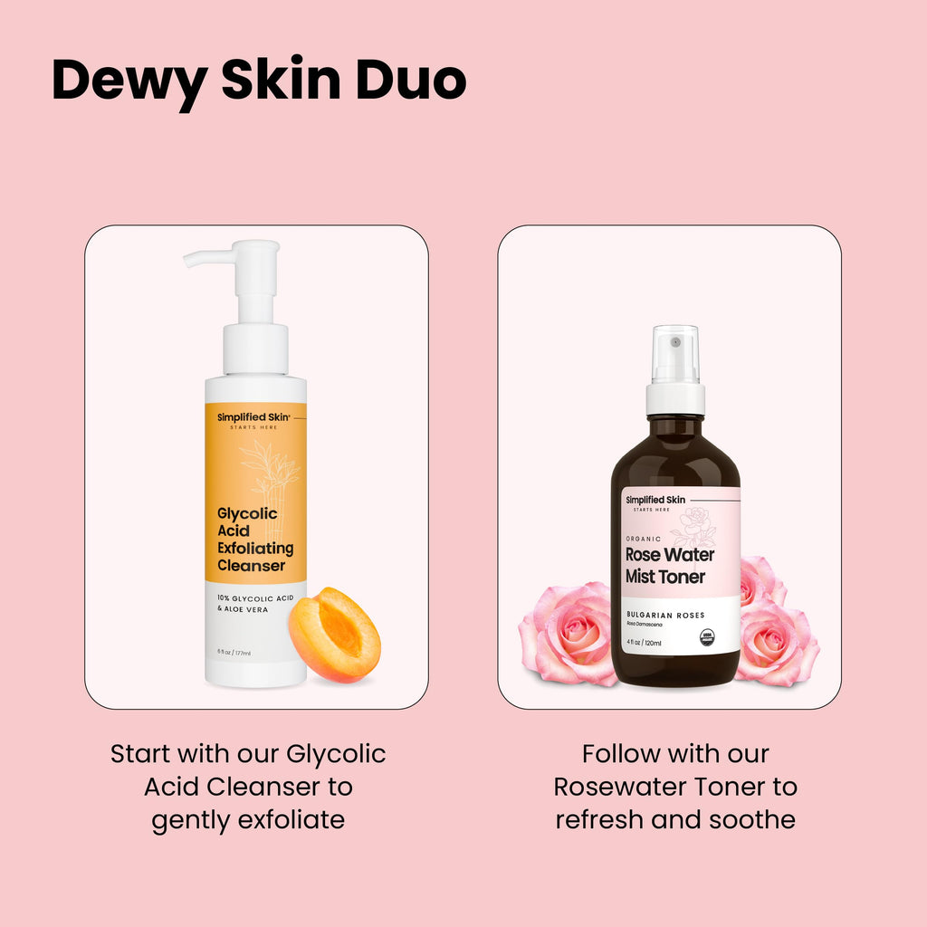 Organic Rose Water Spray for Face & Hair – Pure Rosewater Toner – Refreshing Mist for Skin Care, Makeup & Locs – Natural Rose Scent, 4 Oz (2 Pack)