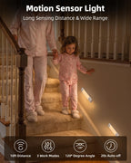 EZVALO 7.8" Rechargeable Motion Sensor Light Indoor, 6-Pack Under Cabinet Lighting, Wireless Closet Lights, 30 LED, Dimmable, 3 Color Temperatures, Step Lights for Kitchen, Pantry, Bedroom, Wardrobe