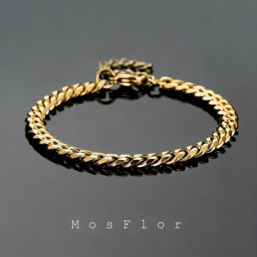 MosFlor Gold Cross Bracelets for Men, Mens Gold Bracelet Set Stainless Steel Cuban Link Chain Bracelets Stack Gold Jewelry Men's Accessories Gifts for Men Dad Him Husband Son Boyfriend