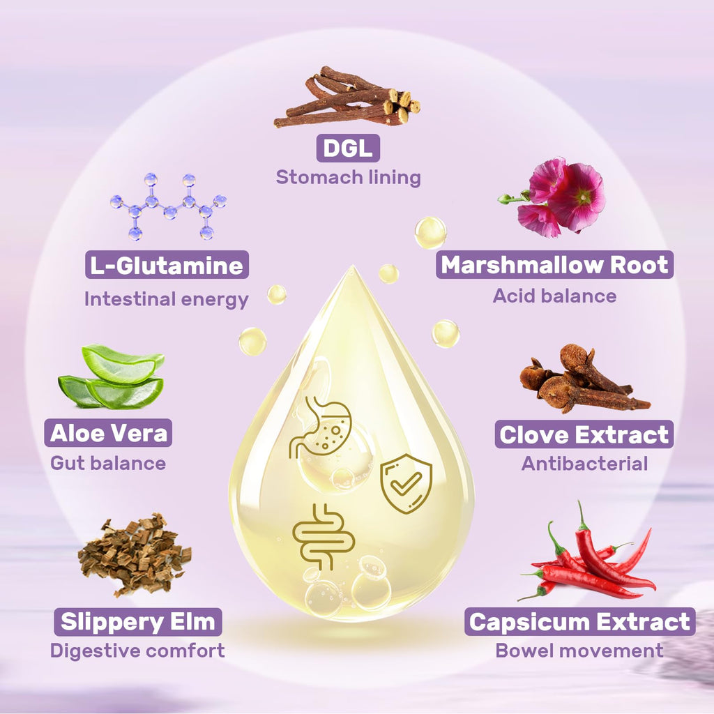 Liposomal DGL Licorice Root Extract - Deglycyrrhizinated Licorice with L-Glutamine, Marshmallow, Clove, and Slippery Elm - Digestive, Stomach Lining, Elimination, Max Absorption, 60 Servings