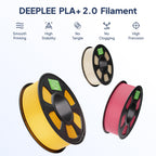 DEEPLEE PLA+ 2.0 Filament 1.75mm, Stronger Toughness 3D Printer Filament, Grey 2KG, Upgrade PLA Plus 3D Printer Filament, High Speed PLA+ Filament for Most FDM 3D Drucker