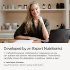 JSHealth Magnesium Supplement for Sleep. 400mg Triple-Form Glycinate, Citrate, Amino Acid Chelate. By Nutritionist Jessica Sepel (120 Tablets)