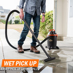 Armor All VO405P 0901 4 Gallon Wet/Dry Vac 2.0 Peak HP Shop Vacuum with Nozzles & Brush,Black/Orange