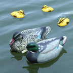 Cifavor 5 PCS Floating Mallard Duck Bait Set -2 Adult 3 Ducklings, Realistic Resin Floating Duck Bait Home Pack, Mallard Duck Bait Yard Pond Décor
