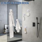 warlve Heavy Duty Reusable Suction Cup Hooks for Shower - No Drill Bathroom/Glass/Mirror/Tiles & Metal Surfaces,and Smooth Non-Porous Surfaces for Towels, Robes, Loofahs (4, White)