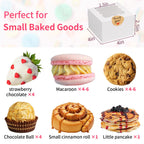 WINKIO Cookie Boxes with Window, Small Bakery Boxes for Dessert Pastry