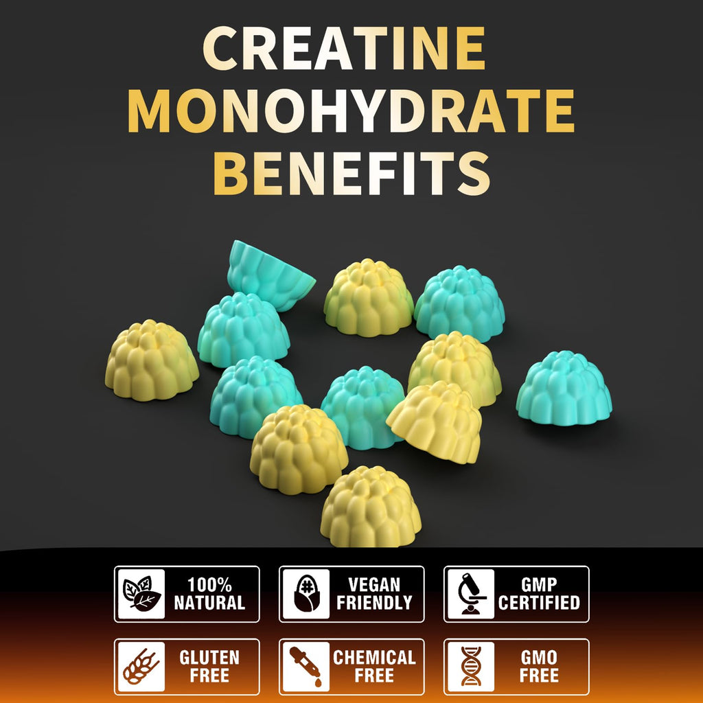 Nutravita NSF Certified Creatine Gummy - Creatine Monohydrate Gummies for Men & Women-5g of Creatine Monohydrate per Serving - Sugar Free,Vegan,Blueberry Pineapple Flavor, 120 Count