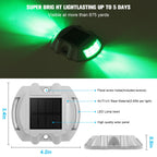 VOLISUN Christmas Solar Deck Lights Driveway Dock Lights, 4-Pack Led IP68 Waterproof Outdoor Warning Step Light for Driveway Sidewalk Garden Pathway Yard(Green, Auto On/Off