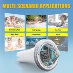 Pool Thermometer Digital Floating Easy Read, Anti-Fog 360° Reading with Indoor Temperature Humidity Monitor, IPX7 Water Temperature Monitor for Hot Tub/Ice Bath/Swimming Pool/SPA/Aquarium/Pond