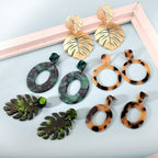 FIFATA 18 Pairs Vacation Statement Earrings for Women Straw Rattan Earrings Acrylic Resin Hoop Drop Dangle Earrings Set Hypoallergenic for Sensitive Ears